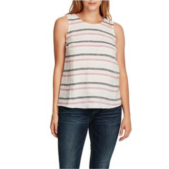 Vince Camuto Tops - VINCE CAMUTO Canyon Stripe Linen Tank
